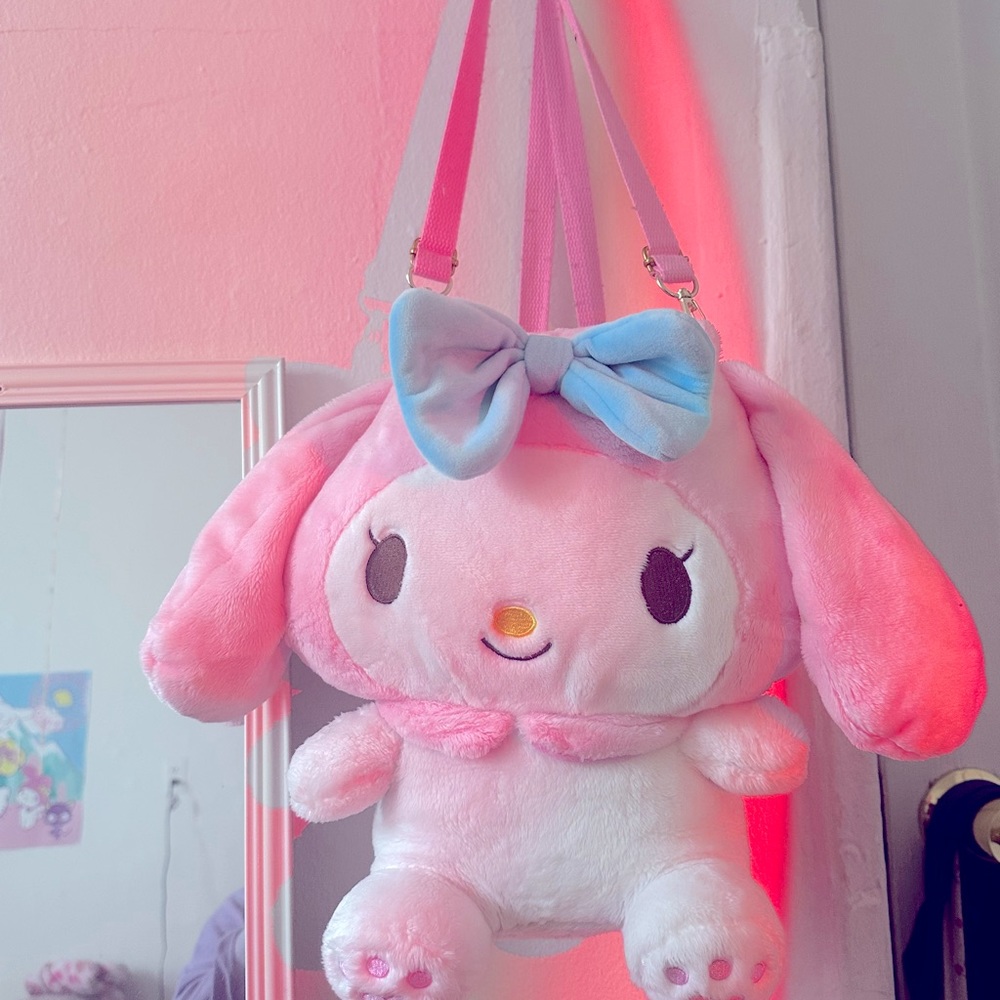 My Melody plushie backpack purse